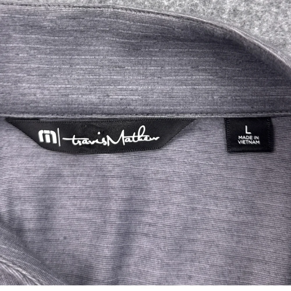 TravisMathew Pullover Quarter Zip Large Gray Nantucket Elephant Performance